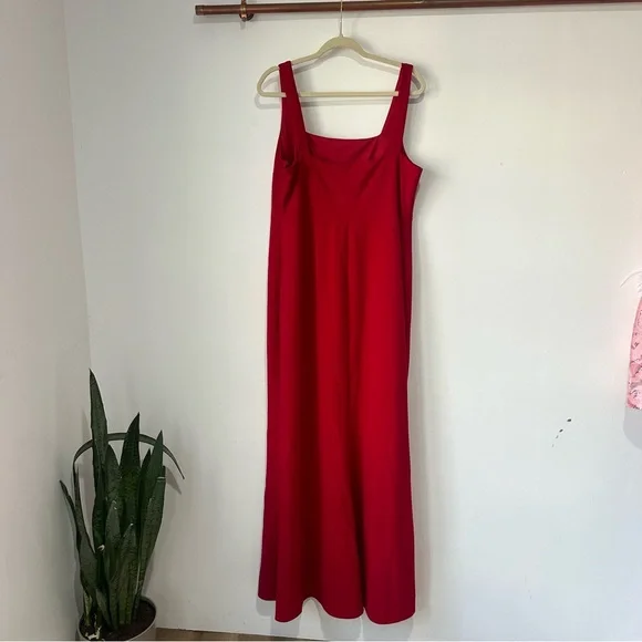 NWT New BHLDN Blake Square Neck Stretch Crepe Maxi Dress Anthropologie Red - Picture 5 of 9